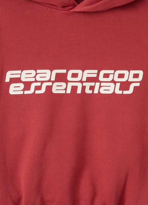 Fear of God Essentials Hoodie met logoprint - detail 3 rood