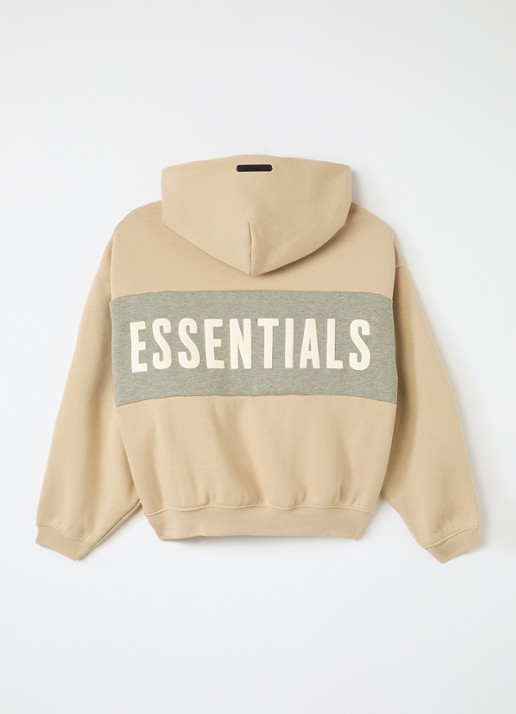 Fear of God Essentials Hoodie met logoprint - voorkant 2 beige