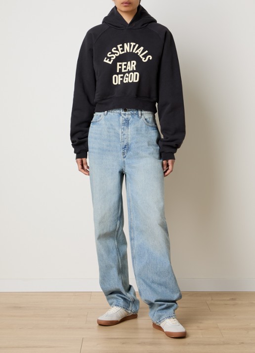Fear of God Essentials Hoodie met logoprint - voorkant 2 antraciet