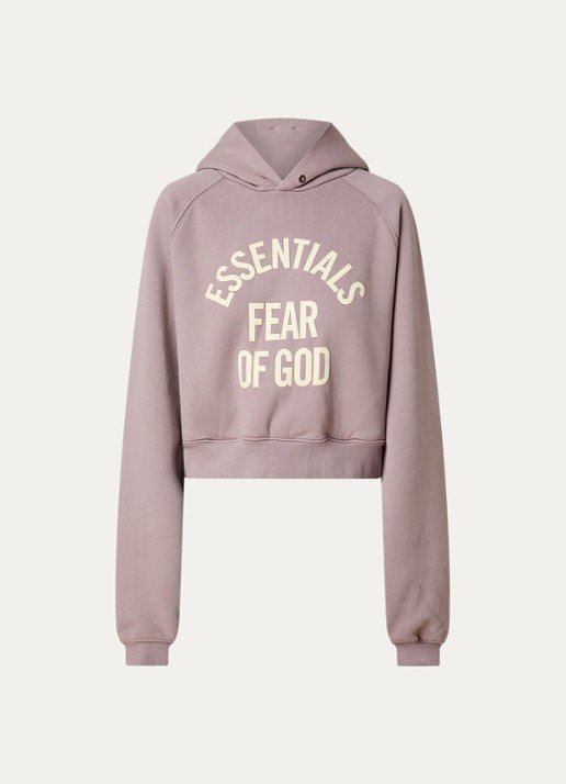 Fear of God Essentials Hoodie met logoprint - voorkant 2 oudroze