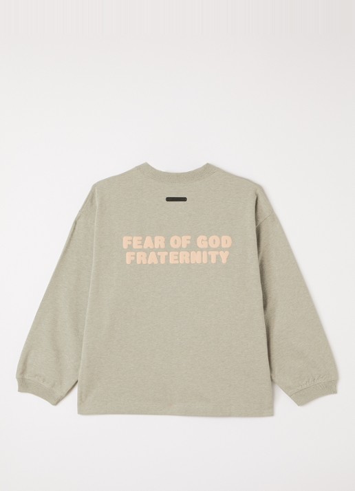 Fear of God Essentials Longsleeve met front- en backprint - voorkant 2 lindegroen