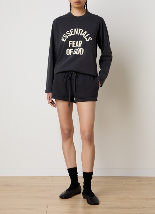 Fear of God Essentials Longsleeve met logoprint - voorkant 5 antraciet