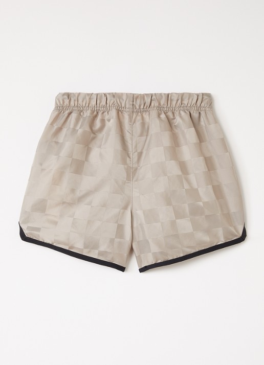 Fear of God Essentials Loose fit korte broek met ruitdessin - voorkant 3 taupe