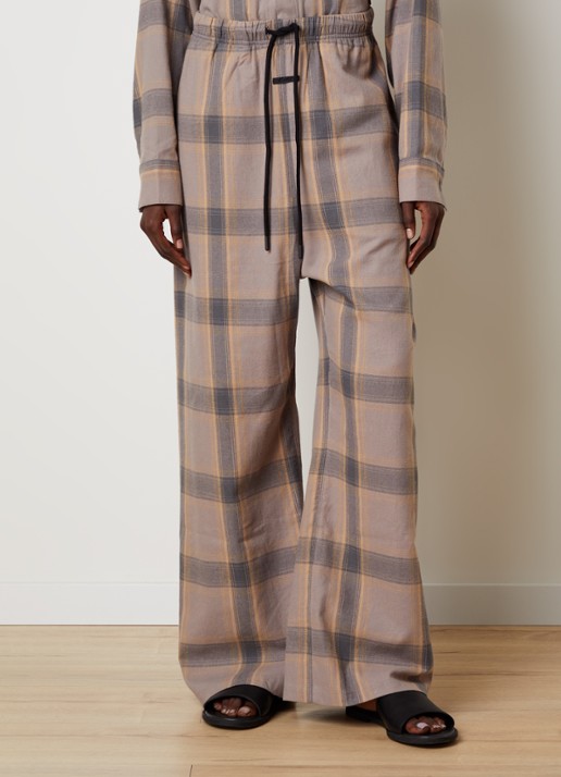 Fear of God Essentials Mid waist flared fit lounge joggingbroek met ruitdessin