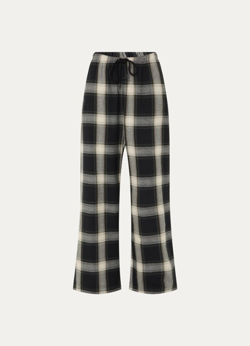Fear of God Essentials Mid waist flared fit lounge joggingbroek met ruitdessin - voorkant antraciet