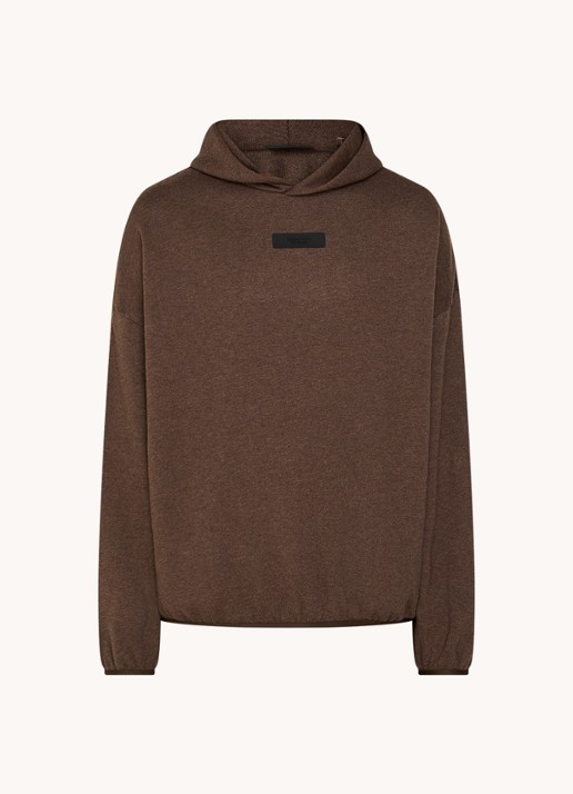 Fear of God Essentials Oversized hoodie met logo - voorkant bruin