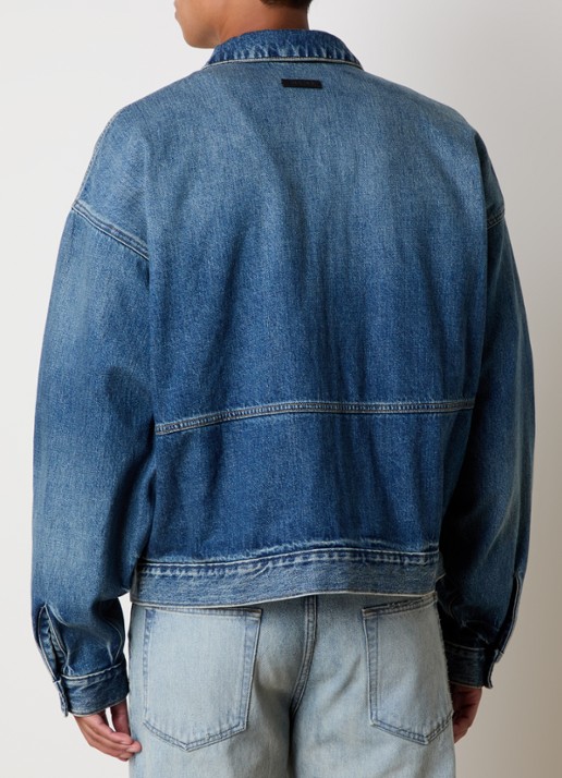 Fear of God Essentials Spijkerjas met steekzakken - achterkant indigo