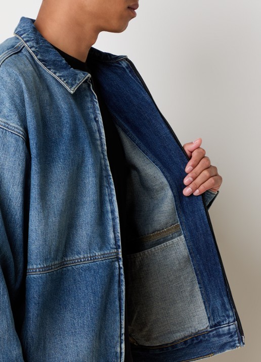 Fear of God Essentials Spijkerjas met steekzakken - detail 5 indigo