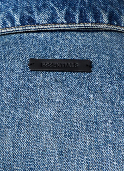 Fear of God Essentials Spijkerjas met steekzakken - detail 6 indigo