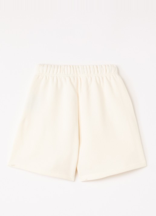 Fear of God Essentials Straight fit korte joggingbroek met logo - voorkant 3 beige