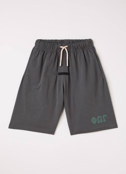 Fear of God Essentials Straight fit korte joggingbroek met logo - voorkant 2 antraciet