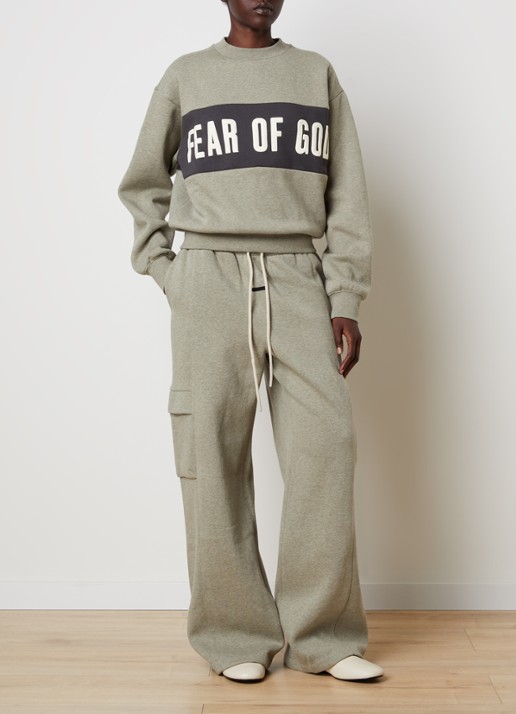 Fear of God Essentials Sweater met logo- en backprint - voorkant 5 grijsmele