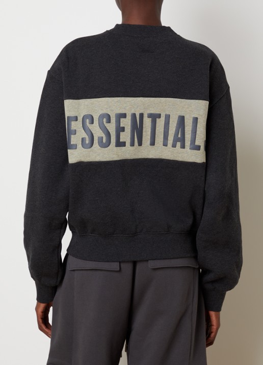 Fear of God Essentials Sweater met logo- en backprint - achterkant 5 donkergrijs