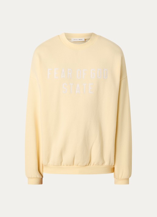 Fear of God Essentials Sweater met logoborduring - voorkant 4 lichtgeel