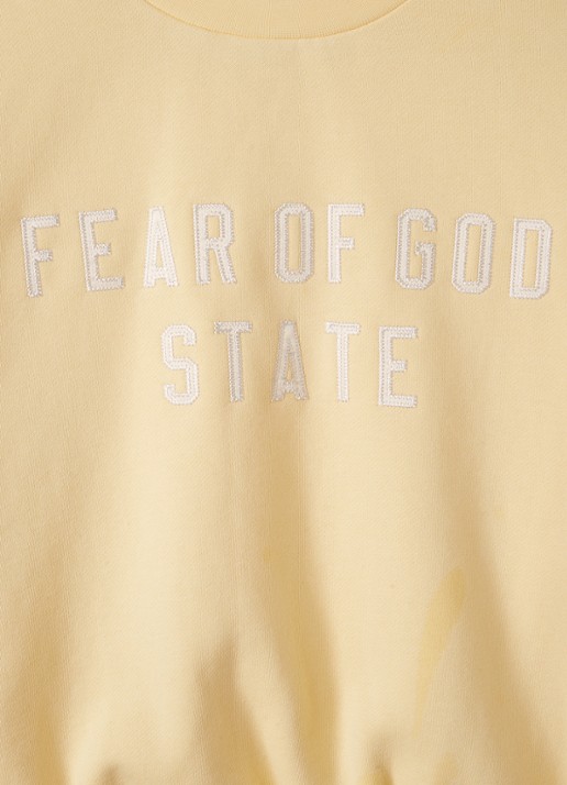Fear of God Essentials Sweater met logoborduring - detail 3 geel