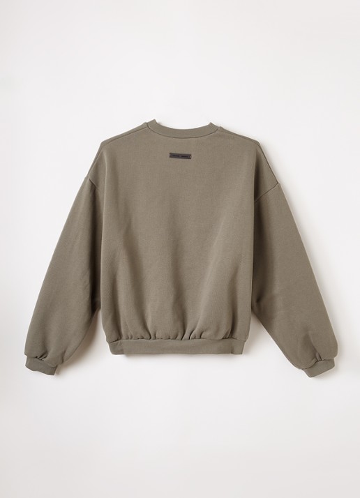 Fear of God Essentials Sweater met logoborduring - voorkant 2 legergroen