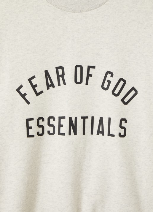 Fear of God Essentials Sweater met logoprint  - detail lichtgrijs