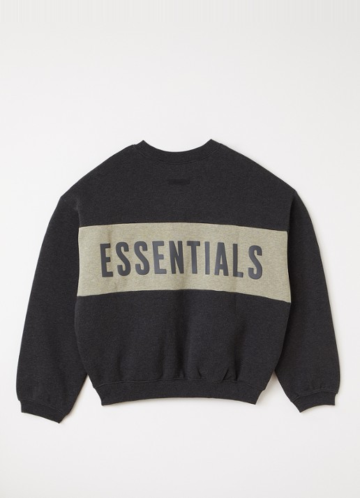 Fear of God Essentials Sweater met logoprint - voorkant 2 antraciet