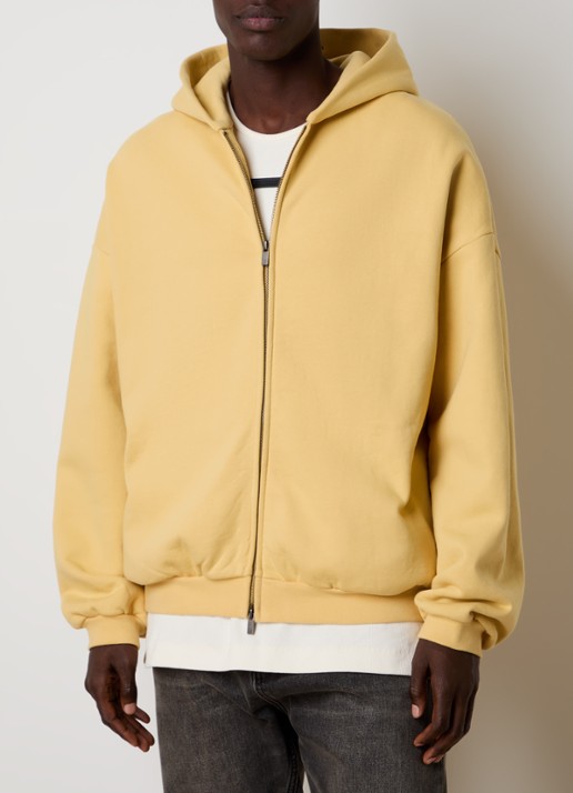 Fear of God Essentials Sweatvest met backprint en capuchon - achterkant 3 okergeel