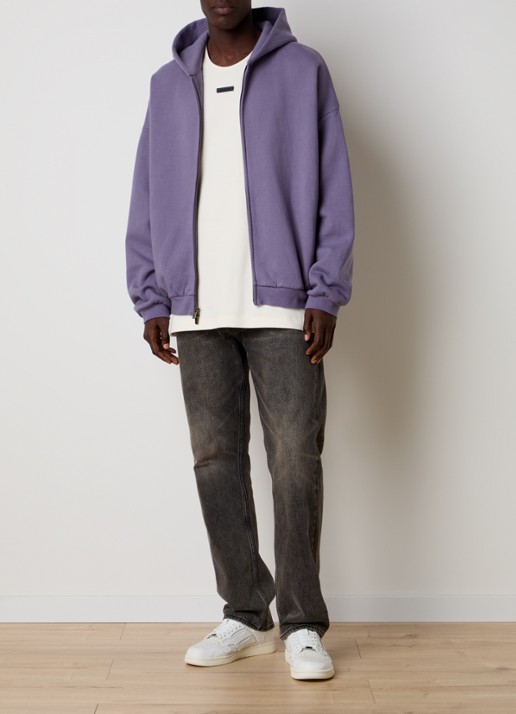 Fear of God Essentials Sweatvest met backprint en capuchon - voorkant 6 lavendel