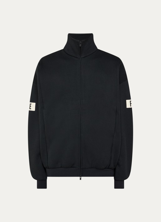 Fear of God Essentials Sweatvest met backprint en steekzakken - voorkant zwart