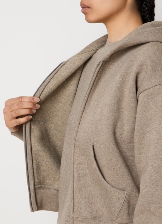Fear of God Essentials Sweatvest met logo en steekzakken - detail 3 zand