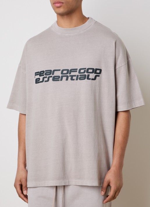 Fear of God Essentials T-shirt met front- en backprint - detail 2 middengrijs