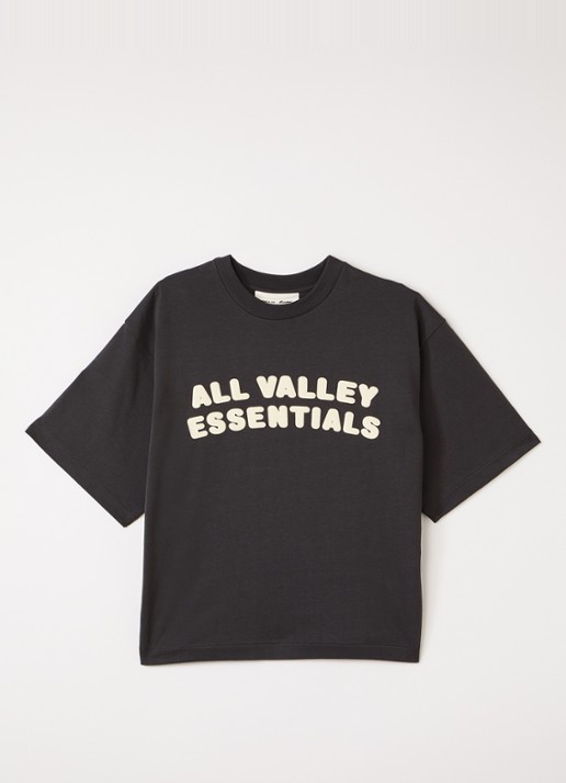 Fear of God Essentials T-shirt met front- en backprint - voorkant donkergrijs