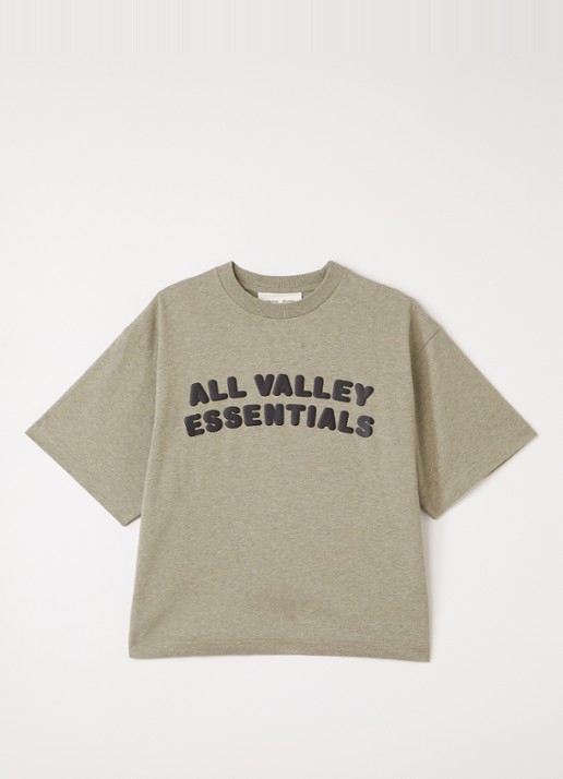 Fear of God Essentials T-shirt met front- en backprint - voorkant lindegroen