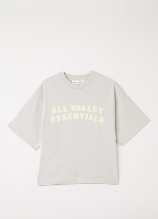 Fear of God Essentials T-shirt met front- en backprint - voorkant beige