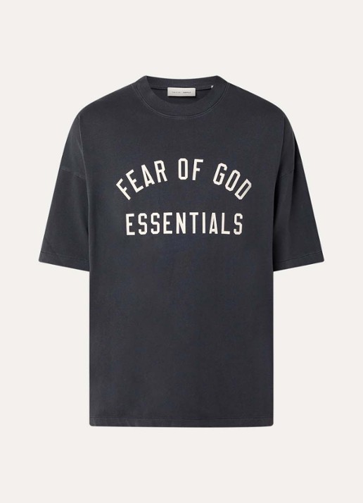 Fear of God Essentials T-shirt met logo- en backprint - voorkant 3 antraciet