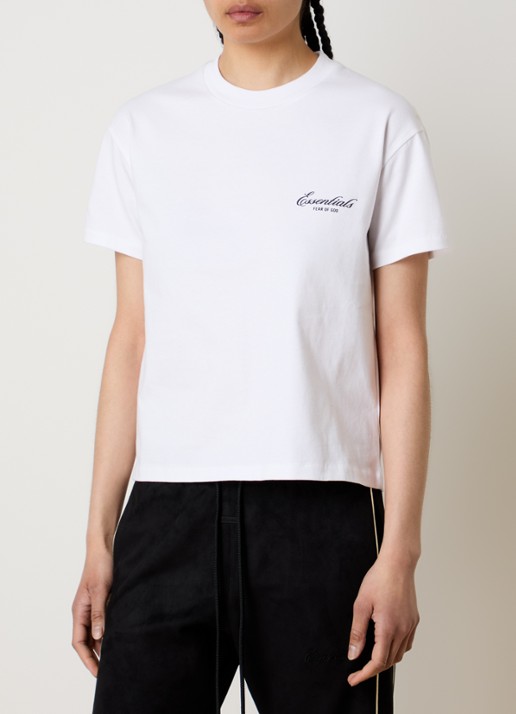 Fear of God Essentials T-shirt met logo en ronde hals