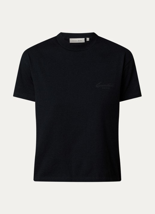 Fear of God Essentials T-shirt met logo en ronde hals - voorkant zwart