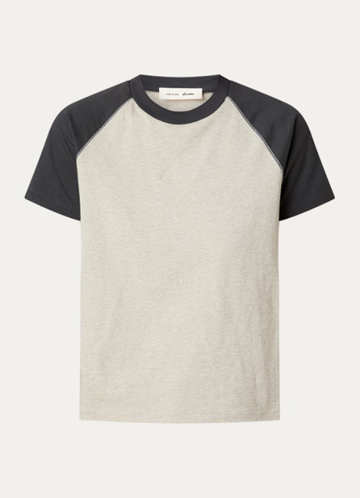 Fear of God Essentials T-shirt met logo en ronde hals - voorkant 2 antraciet
