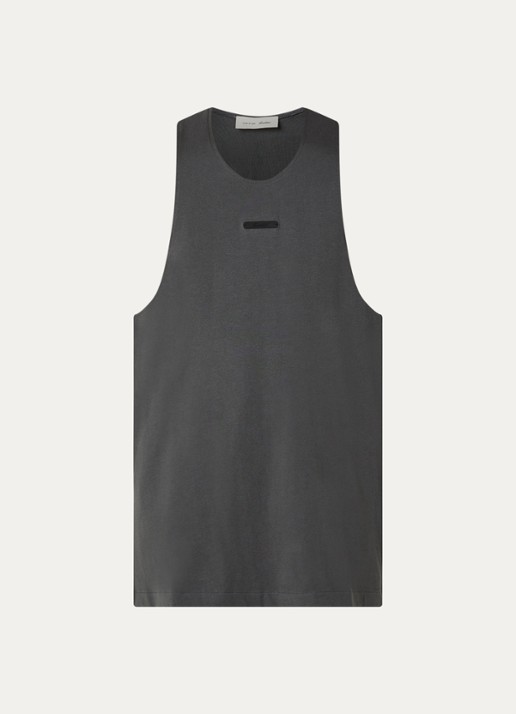 Fear of God Essentials Tanktop met logo - voorkant antraciet