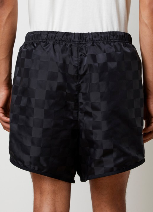 Fear of God Essentials Wide fit korte broek met ruitdessin - achterkant zwart