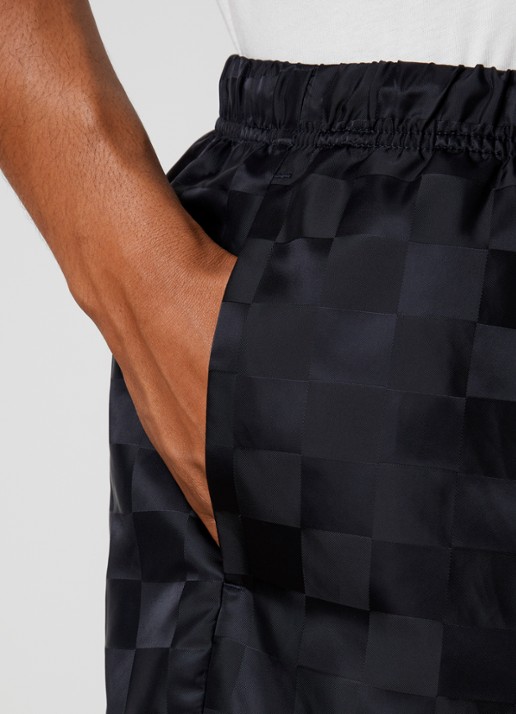 Fear of God Essentials Wide fit korte broek met ruitdessin - detail 5 zwart