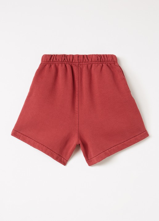 Fear of God Essentials Wide fit korte joggingbroek met logoprint - voorkant 2 steenrood
