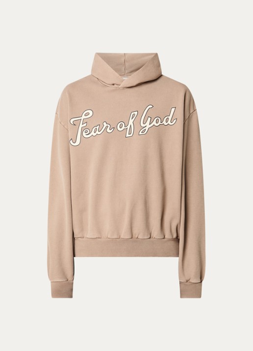 Fear of God Raglan hoodie met logoprint - voorkant 5 zand