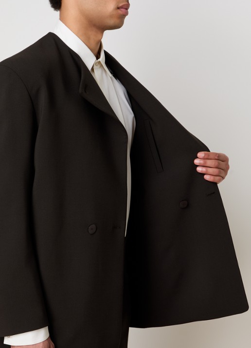 Fear of God Regular fit colbert in wolblend met steekzakken - detail 4 donkerbruin