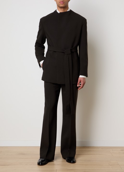 Fear of God Regular fit colbert in wolblend met steekzakken - voorkant 2 donkerbruin