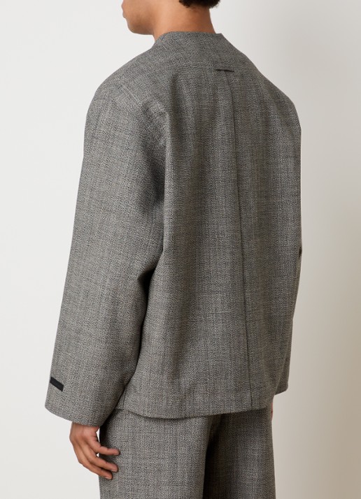 Fear of God Regular fit colbert met gemêleerd dessin - achterkant 4 donkergrijs