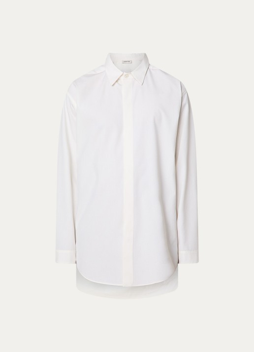 Fear of God Regular fit overhemd in wolblend met stretch - voorkant creme