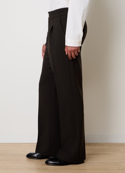 Fear of God Straight fit pantalon in wolblend met steekzakken - detail 5 donkerbruin