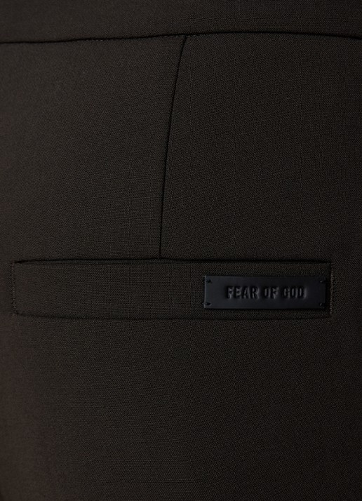 Fear of God Straight fit pantalon in wolblend met steekzakken - detail 6 donkerbruin