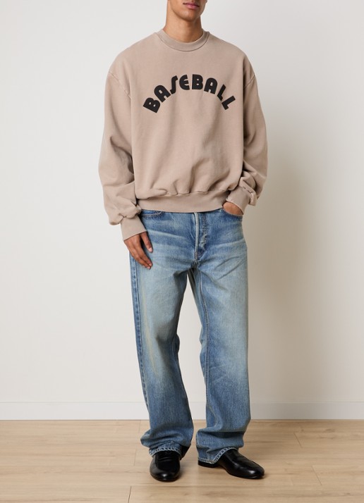 Fear of God Sweater met front- en backprint - voorkant 5 donkerbeige