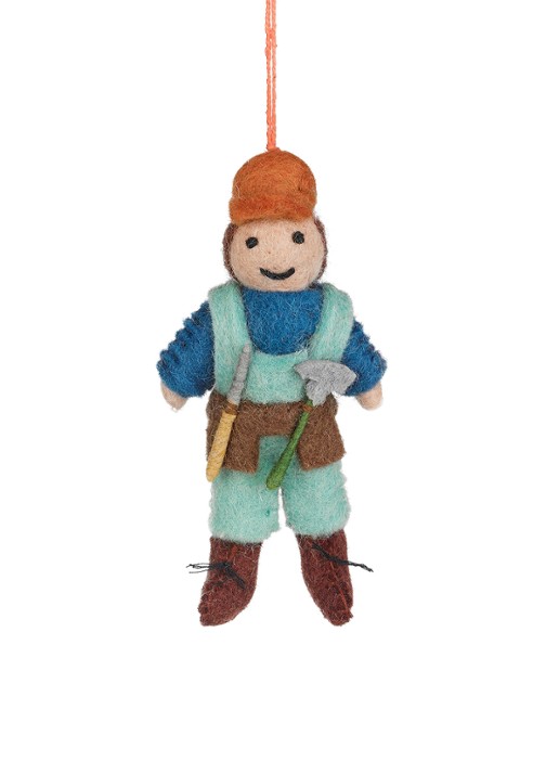 Felt So Good Bernie the Builder kersthanger 11,5 cm