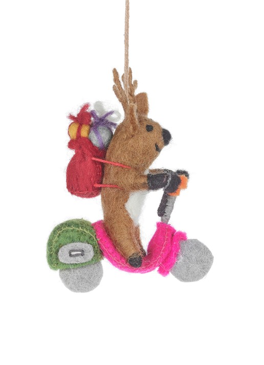 Felt So Good Comet the Reindeer kersthanger 11,5 cm - voorkant 2 bruin
