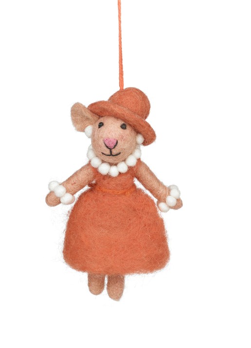 Felt So Good Evelyn the Mouse kersthanger 12 cm