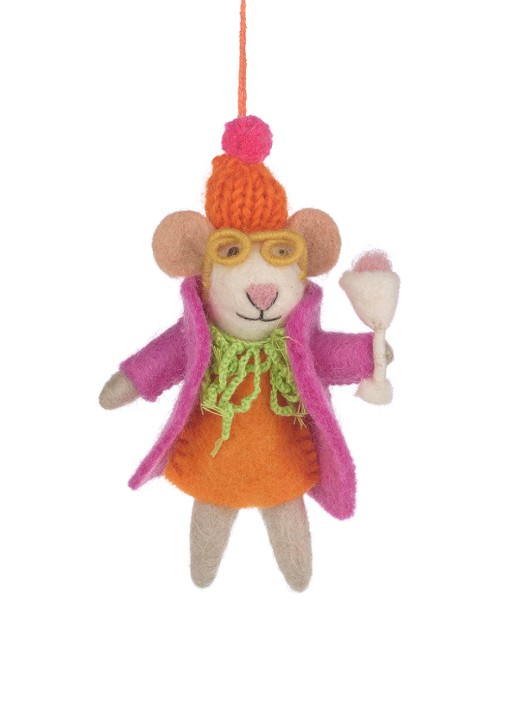 Felt So Good Margie the Merry Mouse kersthanger 14 cm